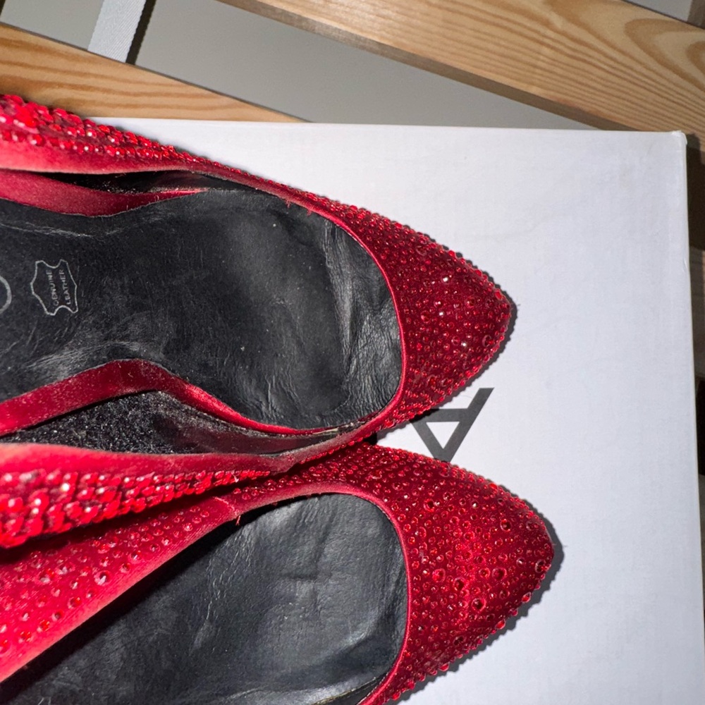 Aldo Red Rhinestone Heels - Picture 7 of 8